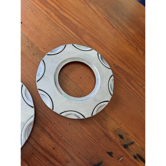 Pair of Lenox Scoop Trivets Solid Aluminum Holloware Cool Design 7.5" Diameter - Picture 6 of 16